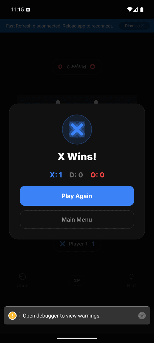 Tactix Game over — rematch fast