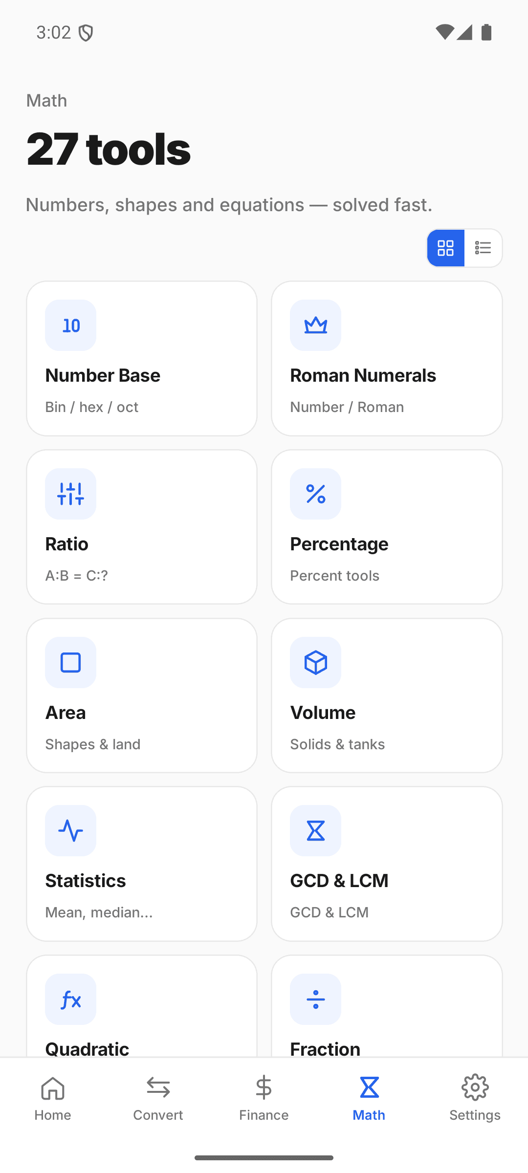 CalcMate Math — 27 calculators